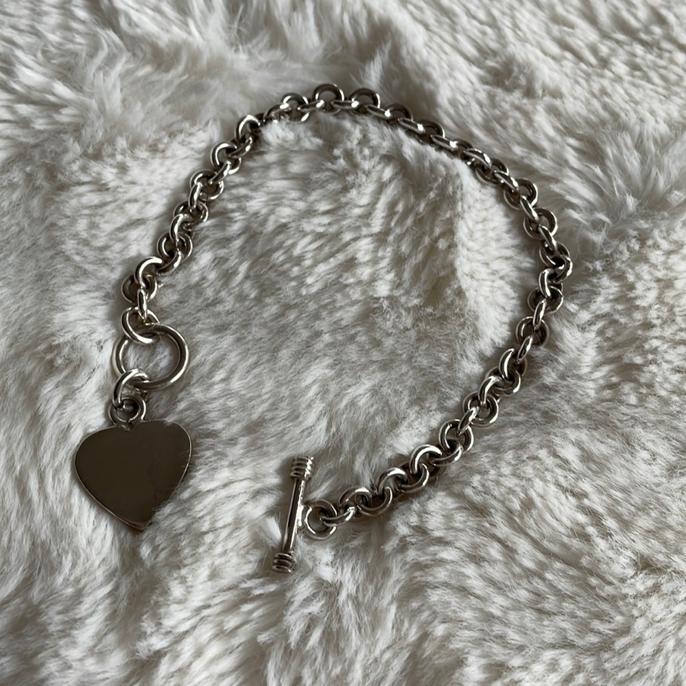 Tiffany style silver heart bracelet